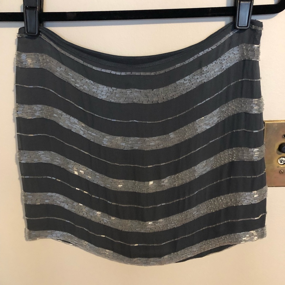 Haute Hippie NWT Beaded Silk Miniskirt Size XS